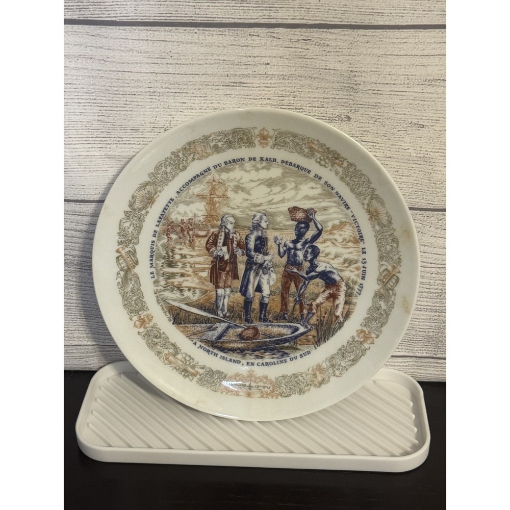 Henri D'Arceau Limoges Lafayette Legacy 1776 Revolutionary War Plate 1777 8in